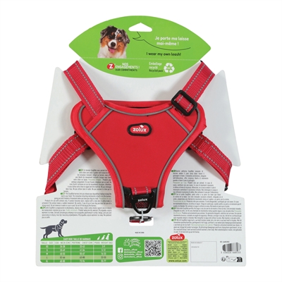 Zolux Easyride Hondentuig Rood L 46-64 cm met uittrekbare riem