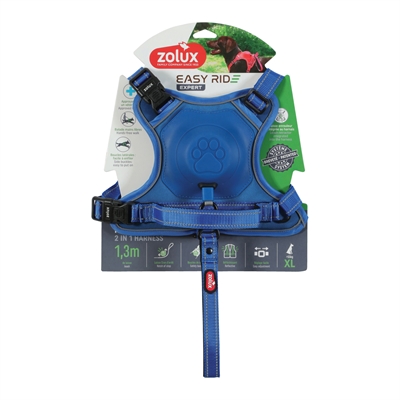 Zolux Easyride Hondentuig Blauw XL 56-80 cm met uittrekbare riem
