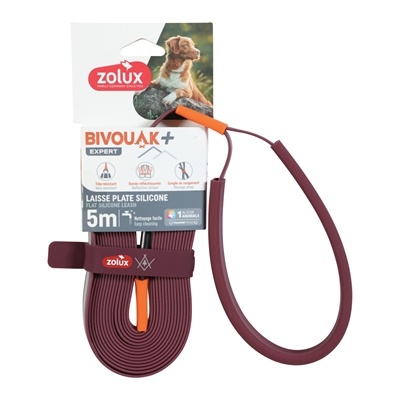 Zolux Sleeplijn Plat Siliconen Rood 5 m x 1,5 cm