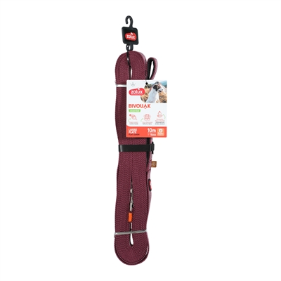 Zolux Bvk Sleeplijn Plat Rood 10 m x 1,5 cm voor honden