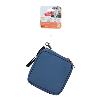 Zolux Bivouak 2in1 Opvouwbare Voer- en Drinkbak Blauw 2x700 ml