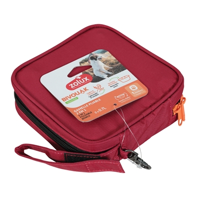 Zolux Bivouak 2in1 Opvouwbare Voer- en Drinkbak Rood 2x700 ml