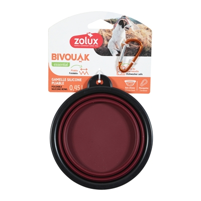 Zolux Opvouwbare Siliconen Voerbak Rood 13 cm 450 ml