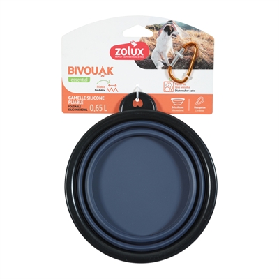 Zolux Opvouwbare Siliconen Voerbak Blauw 16 cm 650 ml