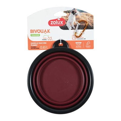Zolux Opvouwbare Siliconen Voerbak Rood 16 cm 650 ml