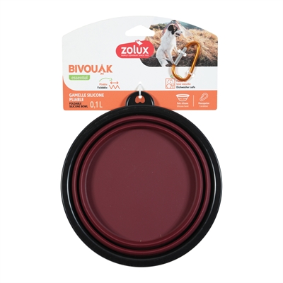 Zolux Opvouwbare Siliconen Voerbak Rood 17 cm 1 L
