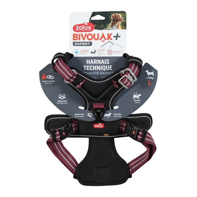 Zolux Bivouak Hondentuig Rood L 39,5-56,5x69-81 CM