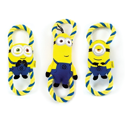 Minions Pluche Hondenspeeltje aan Flostouw 28 cm