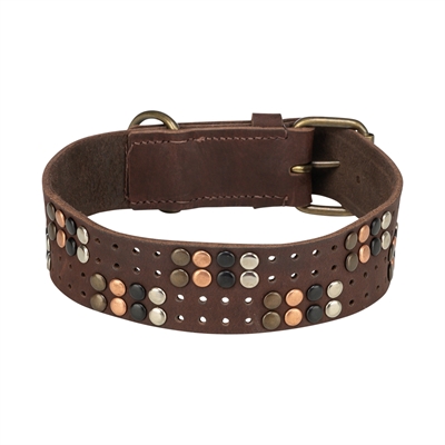 Trixie Halsband Hond Vetleer Donkerbruin S-M 34-40x3 CM
