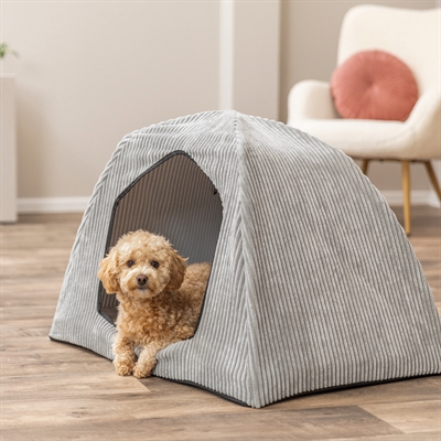 Trixie Hondenmand Tent Jonna Ribstof Lichtgrijs 75x55x55 cm — Een veilige plek voor je hond
