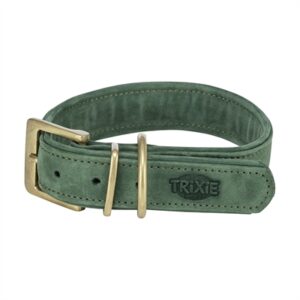 Trixie Halsband Hond Leer Saliegroen XS 25-31x2,5 CM