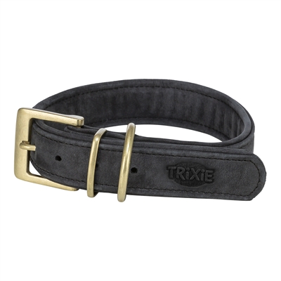 Trixie Halsband Hond Pure Leer Zwart M 36-43x3 CM