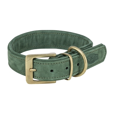 Trixie Halsband Hond Leer Saliegroen M-L 39-46x3,5 CM