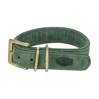 Trixie Halsband Hond Pure Leer Saliegroen L 47-54x4 CM