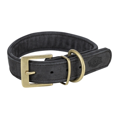 Trixie Halsband Hond Leer Zwart L-XL 52-63x4 CM