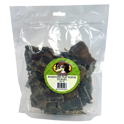Petsnack Rundvlees Plat Kleine Stukjes 200 GR hondensnacks