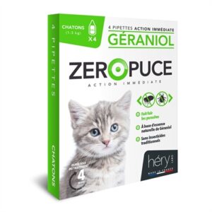 Hery Zeropuce Vlooiendruppels Kitten Geraniol Zonder Chemicalien 1-3 KG 4 Pip