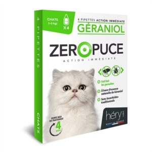 Hery Zeropuce Vlooiendruppels Kat Geraniol Zonder Chemicalien Boven 3 KG 4 Pip