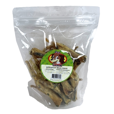 Petsnack Kippenpoten Gerookt 200 GR voor honden