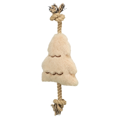 Trixie Kerstboom Hondenspeeltje Beige 38 CM met Touw