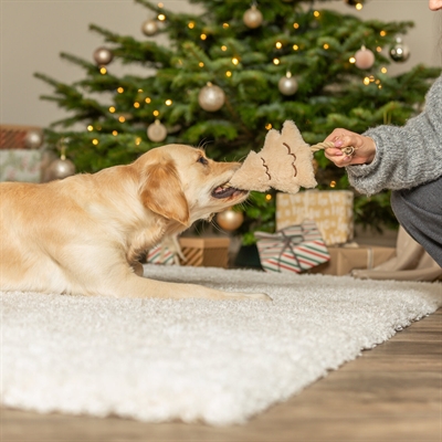 Trixie Kerstboom Hondenspeeltje Beige 38 CM met Touw