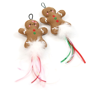 Happy Pet Gemberkoekman Speeltje Met Veren 25x10x1,5 CM