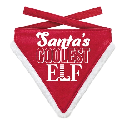 Plenty Gifts Kerst Bandana Santa's Coolest Elf 58-70 CM 22x25 CM