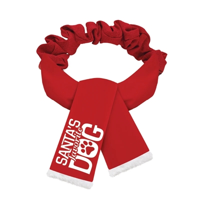 Plenty Gifts Kerst Sjaal Santa's Favorite Dog Rood XL