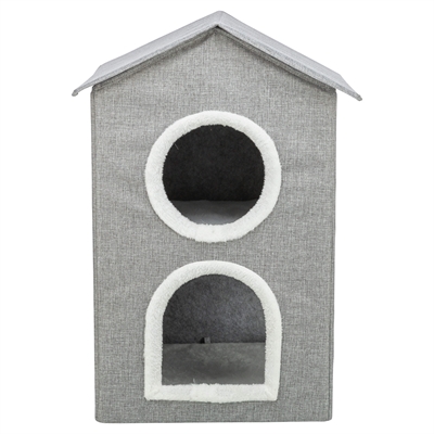 Trixie Kattenmand / Kattenhuis Nora Soft 2 Verdriepingen Lichtgrijs 47x47x67 CM