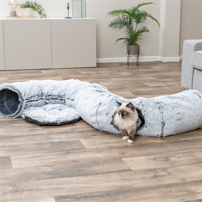 Trixie Harvey Pluche Speeltunnel/Donut 160x25 cm Wit/Grijs