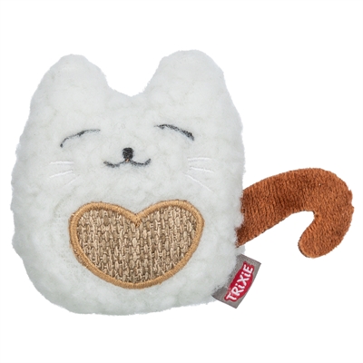 Trixie Kat Stof / Pluche Met Kattenkruid / Catnip Wit / Beige 8 CM