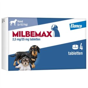 Milbemax Tablet Ontworming Puppy / Kleine Hond 0,5-10 KG 4 Tbl