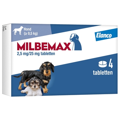 Milbemax Tablet Ontworming Puppy / Kleine Hond 0,5-10 KG 4 Tbl