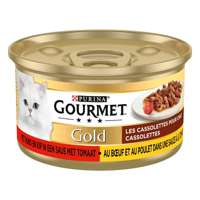 Gourmet Gold Cassolettes Duet Van Vlees In Saus Met Tomaten 24x85 GR