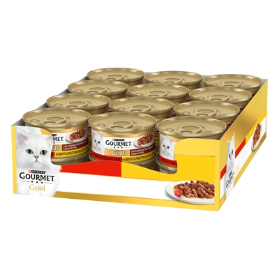 Gourmet Gold Cassolettes Duet Van Vlees In Saus Met Tomaten 24x85 GR
