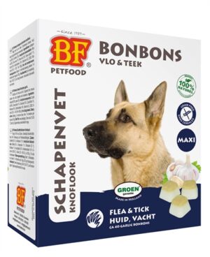 Bf Petfood Schapenvet Maxi Bonbons Knoflook 40 ST