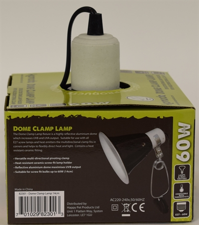 Komodo Black Dome Klem Lamp 14 cm