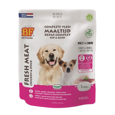 Bf Petfood Vleesvoeding Eend Worst 630GR