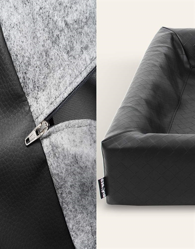 Bia Hondenmand Hoes Kunstleer Zwart 120x100x15 cm