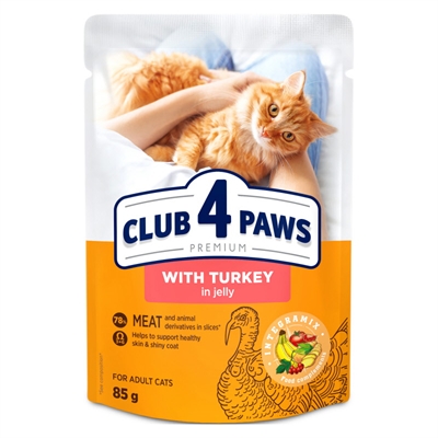 Club 4 Paws Adult Kalkoen In Gelei 24x85 GR