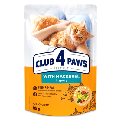 Club 4 Paws Adult Makreel In Jus 24x85g