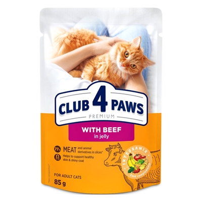Club 4 Paws Adult Rundvlees In Gelei 24x85 GR