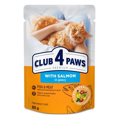 Club 4 Paws Adult Zalm In Saus Pouch 24x85 GR