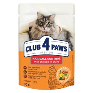 Club 4 Paws Adult Hairball Control Natvoer 24x80 GR