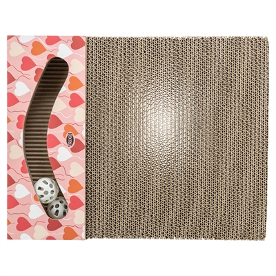 Trixie Krabplank Valentijn Karton Zalm 38x30x5 cm met Ballen