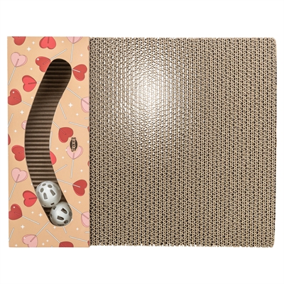 Trixie Krabplank Valentijn Karton 38x30x5 cm met Ballen