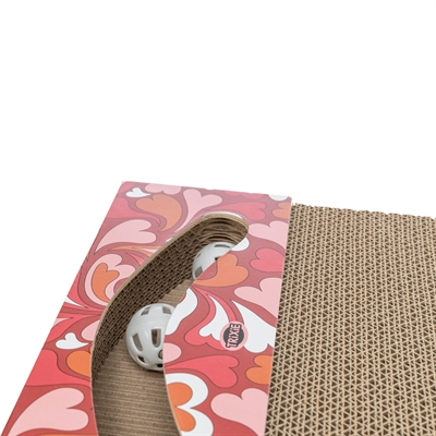 Trixie Krabplank Valentijn Karton Rood 38x30x5 cm met Ballen