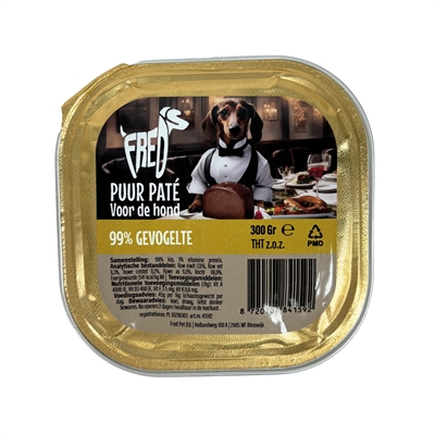 Freds Kuipje Hond Puur Gevogelte 9x300 GR Natvoer