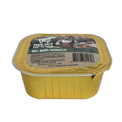 Freds Kuipje Hond Puur Rund/Gevogelte 9x300 GR Natvoer