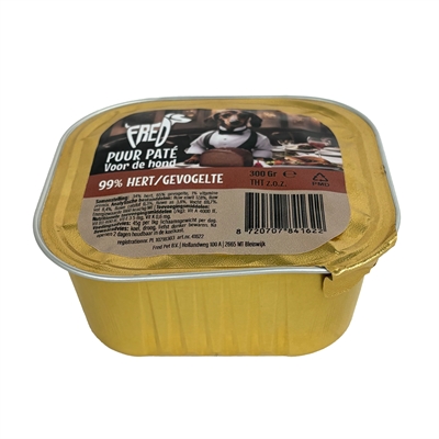 Freds Kuipje Hond Puur Hert/Gevogelte 9x300 GR